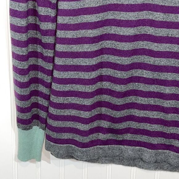 Lux Pullover Sweater Women Medium Purple And Gray Long Sleeve Preppycore Classic - Picture 5 of 11
